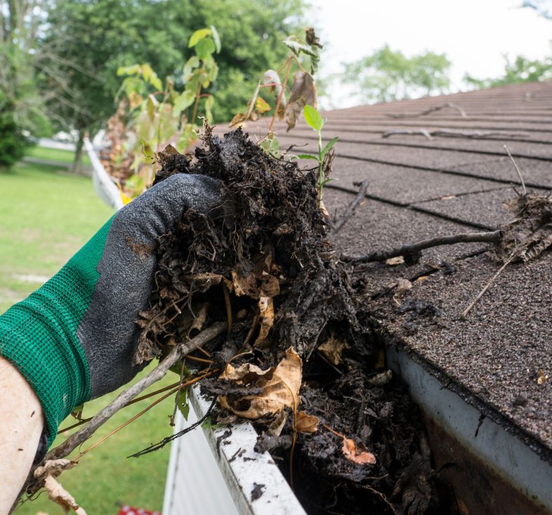 gutter cleaning process